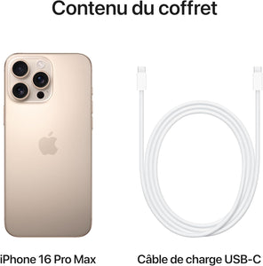 Apple iPhone 16 Pro Max (512 Go) - Titane Sable