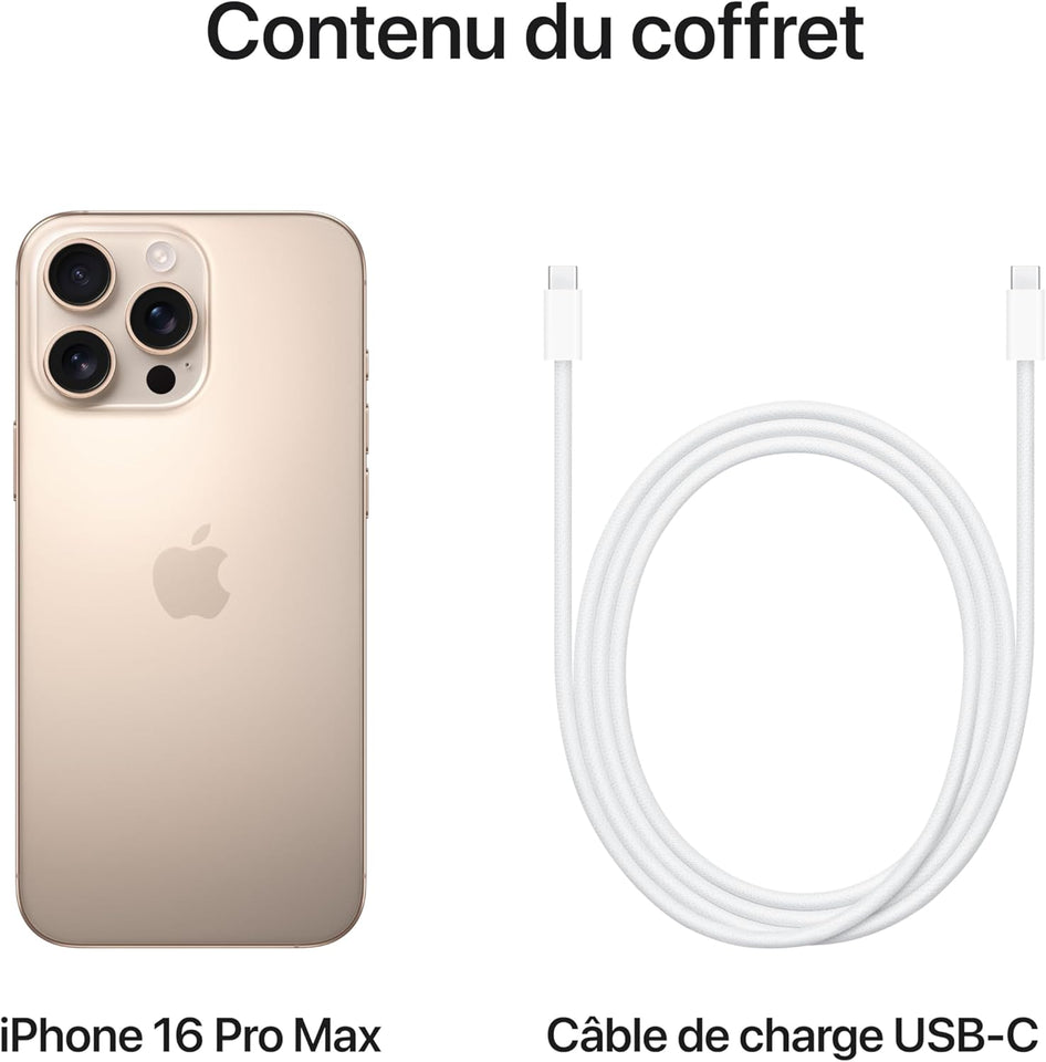 Apple iPhone 16 Pro Max (512 Go) - Titane Sable