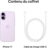 Apple iPhone 17 256 Go : Écran 6,3 Pouces, Puce A19, Caméra Avant Center Stage, Meilleure résistance aux Rayures, Autonomie d’Une journée ; Lavande