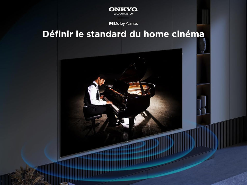 TCL 98T8C 98" QLED 4K HDR Ultra HD TV, Smart TV Powered by Google TV (Dolby Vision & Atmos, 144Hz Motion Clarity Pro, FreeSync, Onkyo 2.1 Sound, Voice Control)