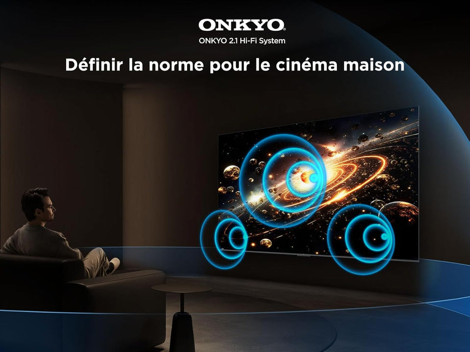 TCL 75Q6C QD-Mini LED TV, 4K HDR Premium 1000nits, Smart TV alimenté par Google (Dolby Vision IQ et Atmos, système Audio Onkyo 2.1, Motion Clarity Pro 144Hz, Game Master, contrôle Vocal Mains Libres)