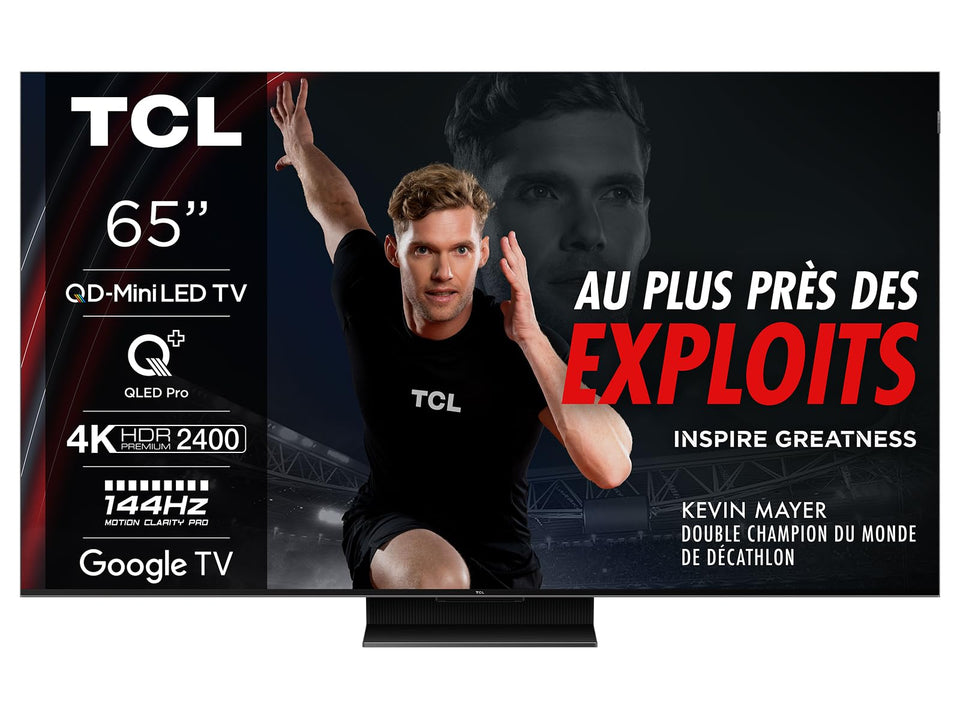 TCL 75Q6C QD-Mini LED TV, 4K HDR Premium 1000nits, Smart TV alimenté par Google (Dolby Vision IQ et Atmos, système Audio Onkyo 2.1, Motion Clarity Pro 144Hz, Game Master, contrôle Vocal Mains Libres)