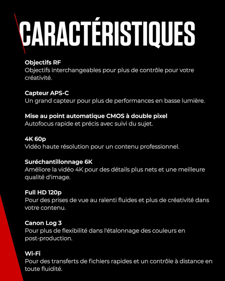 Canon EOS R50 V + RF-S 14-30mm F4-6.3 is STM PZ - Appareil pour Le Vlog Compatible avec l'Objectif Canon RF | Matériel pour Créateurs de Contenu | Vlog et Voyage | Connexion Bluetooth