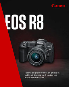 Canon EOS R8 + RF 24-50mm F4.5-6.3 - Appareil Photo Numérique Hybride - Capteur CMOS Plein Format 24,2 Mpx - Appareil Photo Dual Pixel CMOS AF II - Écran Tactile LCD - Compatibilité UVC-UAC