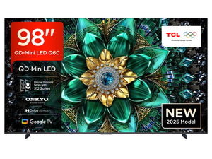 TCL 75Q6C QD-Mini LED TV, 4K HDR Premium 1000nits, Smart TV alimenté par Google (Dolby Vision IQ et Atmos, système Audio Onkyo 2.1, Motion Clarity Pro 144Hz, Game Master, contrôle Vocal Mains Libres)