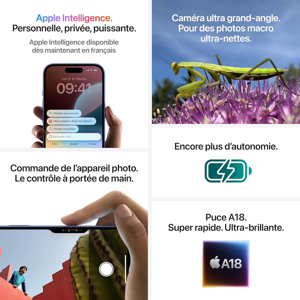 Apple iPhone 16 Plus (128 Go) - Outremer