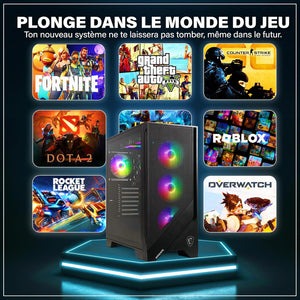 HYPER BYTE® Basic Gaming PC - Ordinateur avec AMD Ryzen 7 5700G avec 4,6 GHz | Radeon Vega 8 | 32GO DDR4 RAM | 1TB SSD | Silent Water Cooling | Gamer Tower Desktop | WLAN | Win11 Pro
