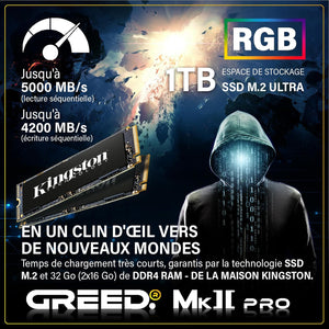 Greed® MK2 Pro - High End PC Gamer - Intel Core i7-12700F + Nvidia Geforce RTX 5070 - Ordinateur Rapide + PC Gaming 4K - 4,9 GHZ - 32Go DDR4 RAM - Refroidissement par Eau - 1TB SSD - WLAN + W11 Pro