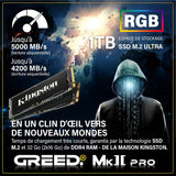 Greed® MK2 Pro - High End PC Gamer - Intel Core i7-12700F + Nvidia Geforce RTX 5070 - Ordinateur Rapide + PC Gaming 4K - 4,9 GHZ - 32Go DDR4 RAM - Refroidissement par Eau - 1TB SSD - WLAN + W11 Pro