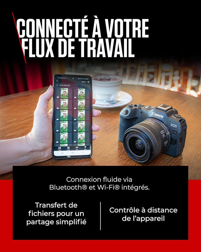 Canon EOS R8 + RF 24-50mm F4.5-6.3 - Appareil Photo Numérique Hybride - Capteur CMOS Plein Format 24,2 Mpx - Appareil Photo Dual Pixel CMOS AF II - Écran Tactile LCD - Compatibilité UVC-UAC